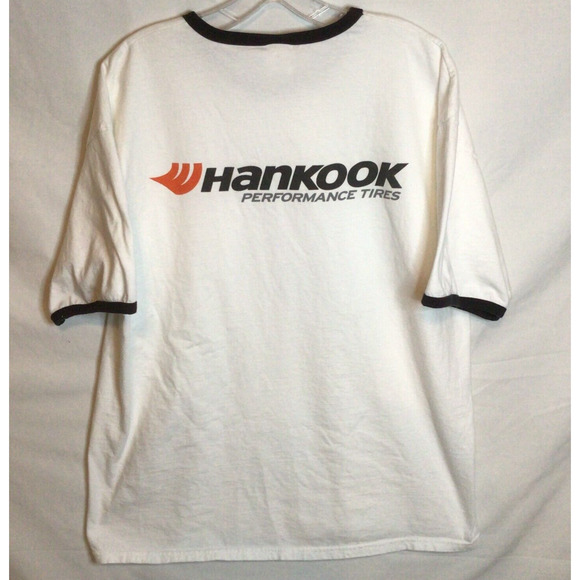 Hankook Performance Tires White Ringer 100% Cotton T Shirt XL Beefy 46-48 888A - Picture 1 of 3